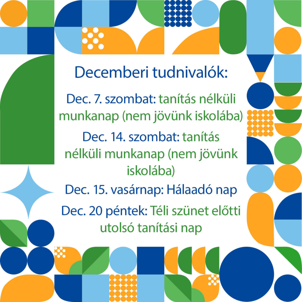 Decemberi tudnivalók